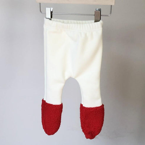 Baby climbing clothes baby cute Spring Festival Christmas plus velvet jumpsuit New Year snowman love climbing clothes send hat